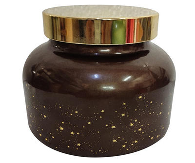 Warm & Cozy Dark Brown Star Decal Jar Candle, 15 oz.