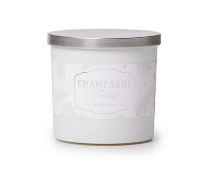 Champagne Toast White Glitter Jar Candle, 14 oz.