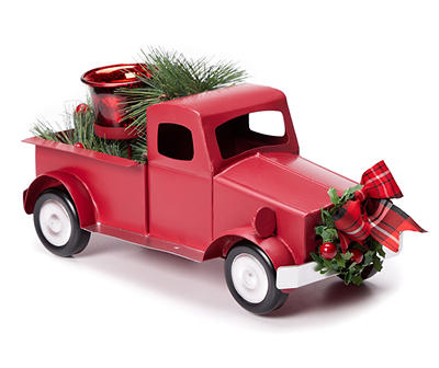 Red & Green Holiday Truck Votive Holder