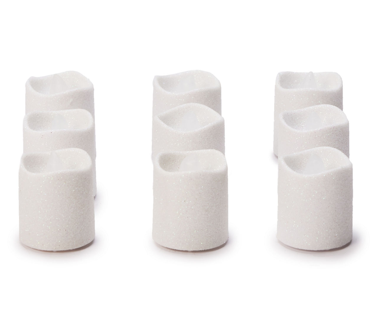 White Glitter LED Votives, 9-Pack