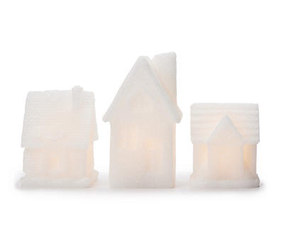 White 3-Piece House LED Figure Set