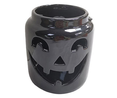 Black Jack O'Lantern Ceramic Lantern