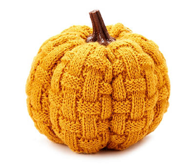 3.63" Mustard Cable Knit Fabric Pumpkin