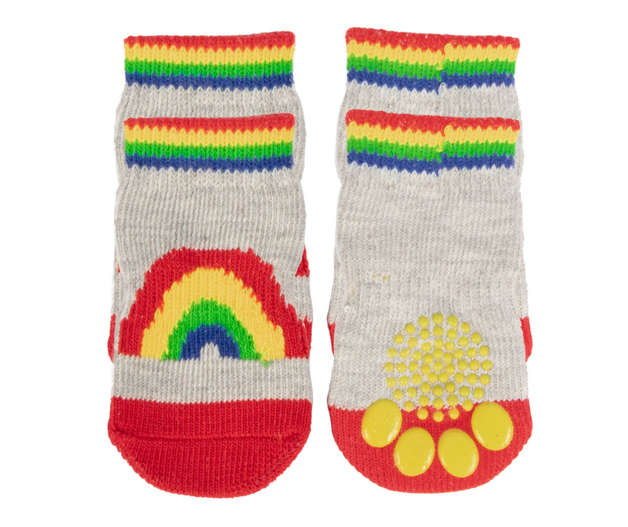 Pet Large Gray & Rainbow Socks