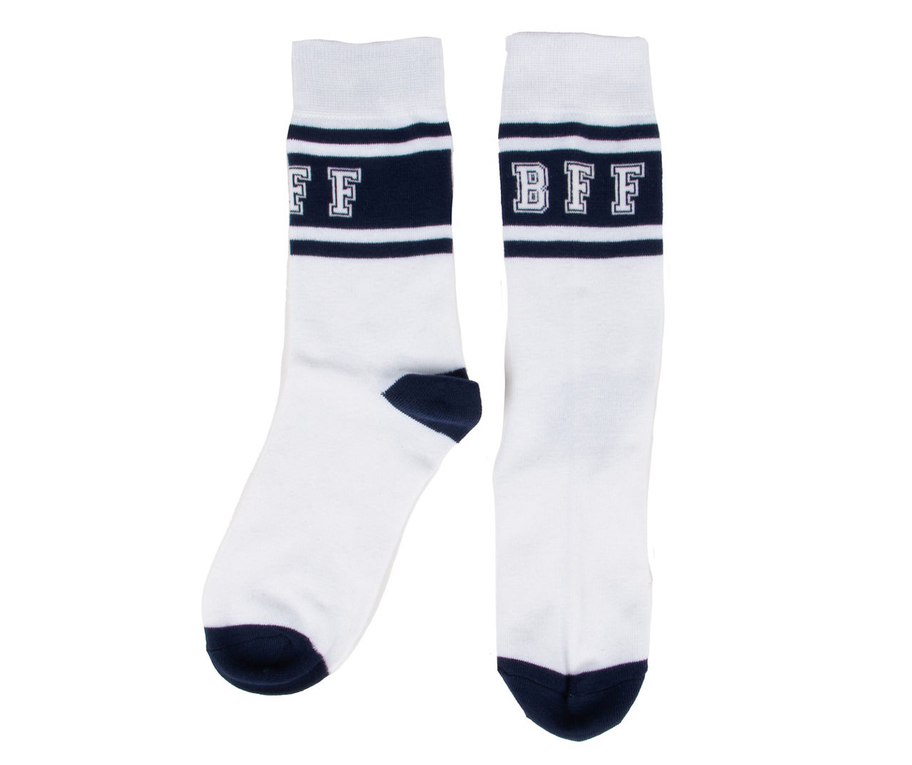 Pet & Owner Large "BFF" Blue Stripe Sock Set