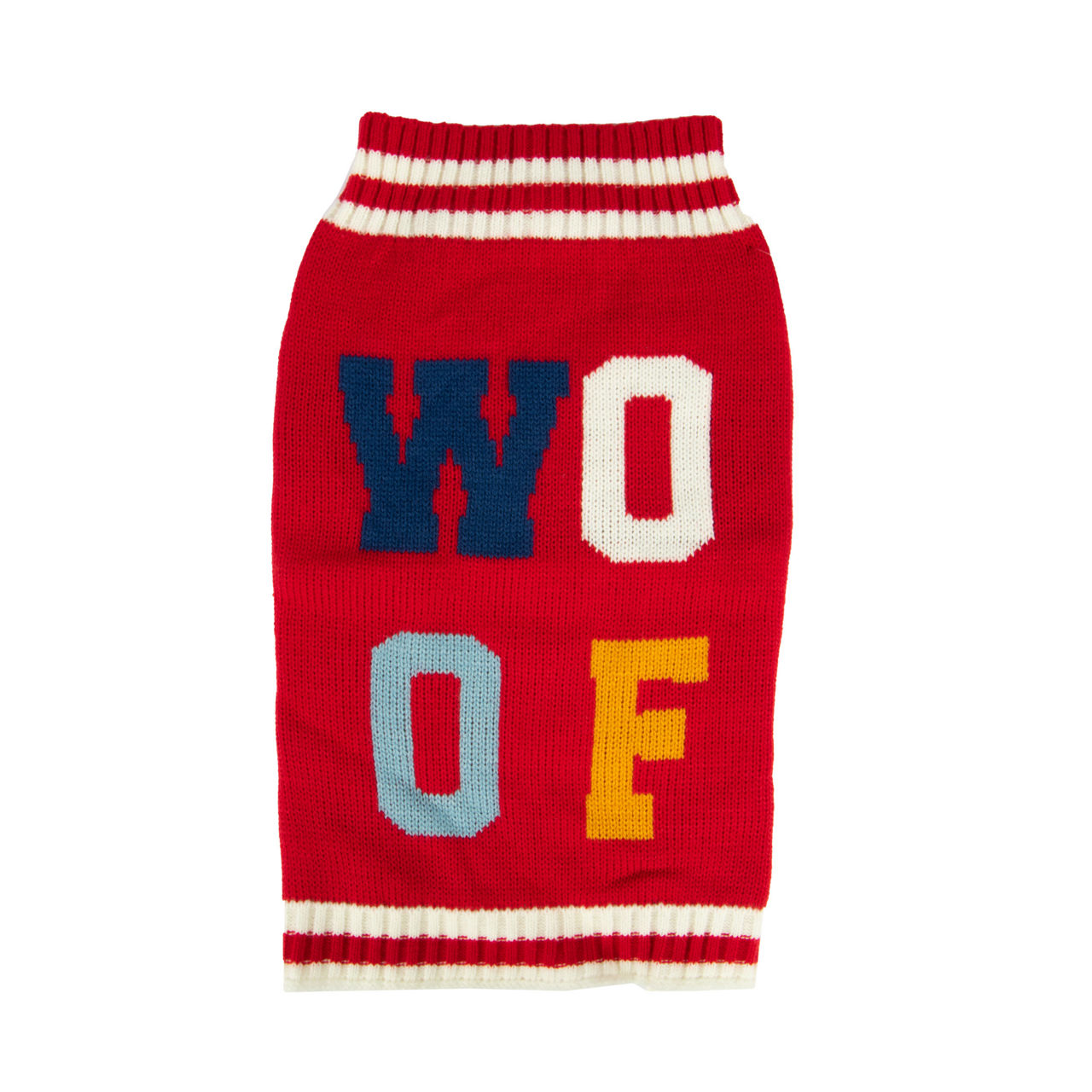Pet Medium "Woof" Red Sweater