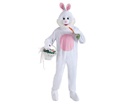 Adult White & Pink Bunny Mascot Costume