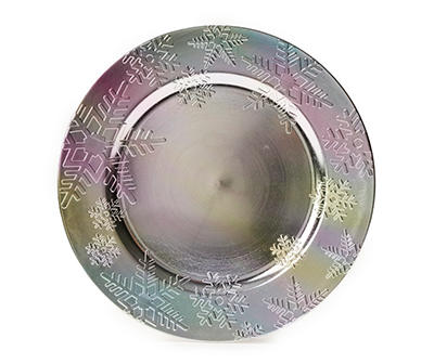 Iridescent Snowflake Charger Plate