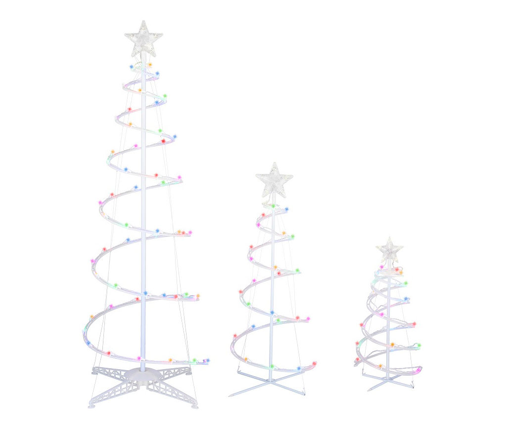 Winter Wonder Lane MultiColor Spiral Trees 3Piece LED Decor Set Big