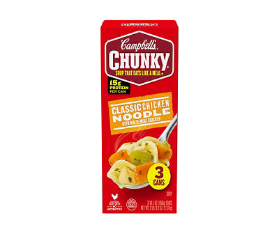 Chunky Classic Chicken Noodle Soup 16.1 Oz. Cans, 3-Pack