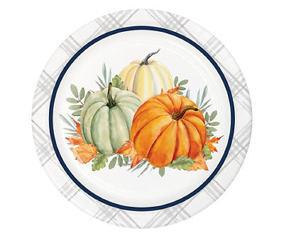Be Thankful Pumpkin Paper Dessert Plates, 30-Count