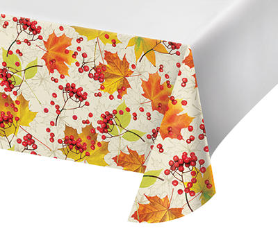 Fall Leaves Paper Tablecloth, (54