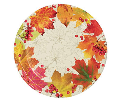 Fall Leaves Paper Banquet Plates, 18-Count