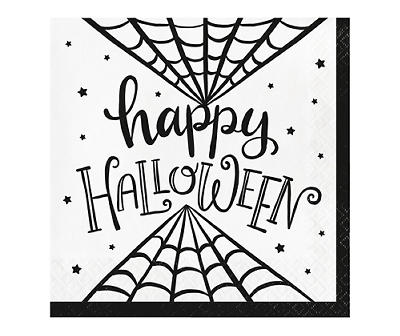 "Happy Halloween" Spider Web Paper Lunch Napkins, 20-Count