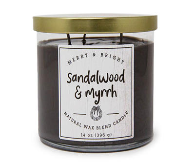 Sandalwood & Myrrh Dark Gray 3-Wick Jar Candle, 14 oz.