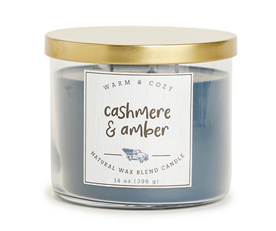 Cashmere & Amber Blue 3-Wick Jar Candle, 14 oz.