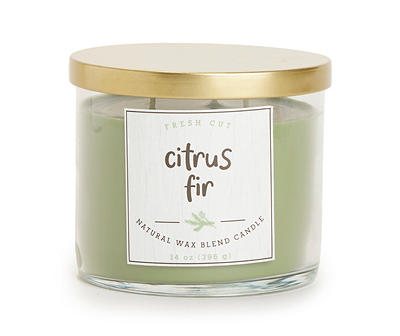 Citrus Fir Light Green 3-Wick Jar Candle, 14 oz.