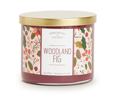 Woodland Fig Dark Red Opaque 3-Wick Jar Candle, 14 oz.