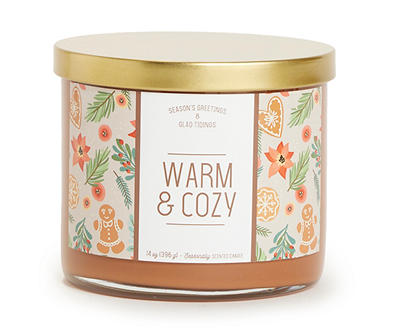 Warm & Cozy Brown Opaque 3-Wick Jar Candle, 14 oz.