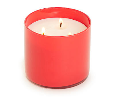 Cranberry Wreath Red Opaque 3-Wick Jar Candle, 14 oz.