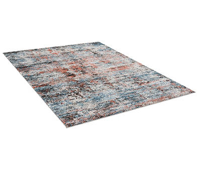 Fielding Brown & Blue Abstract Area Rug, (8' x 10')