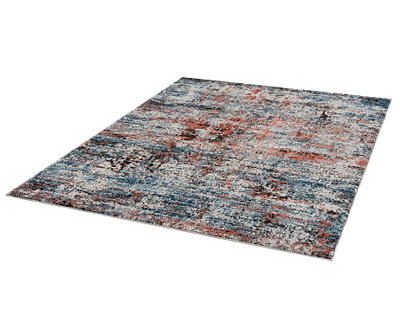 Fielding Brown & Blue Abstract Area Rug, (8' x 10')