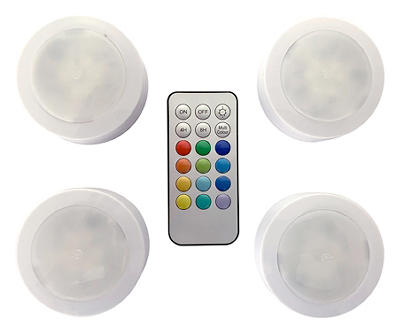 InstaBright Color-Changing LED Lights with Remote, 4-Pack