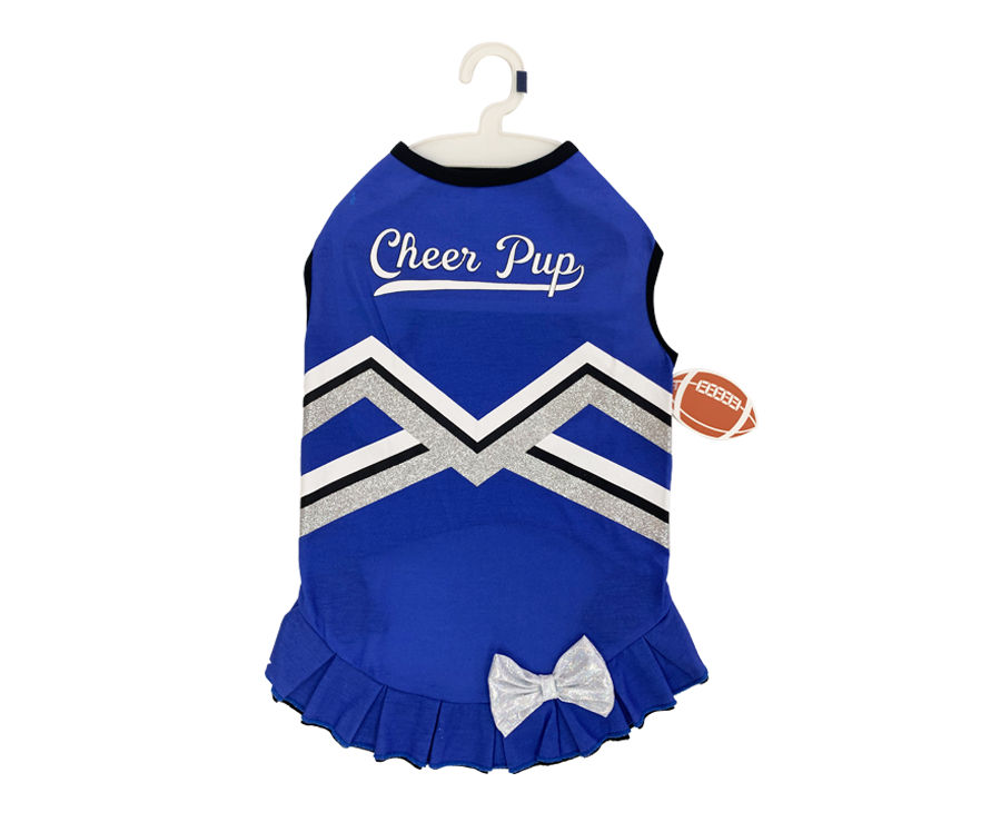 Pet X-Large "Cheer Pup" Blue Cheerleader Dress