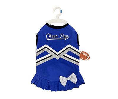 Pet Small "Cheer Pup" Blue Cheerleader Dress
