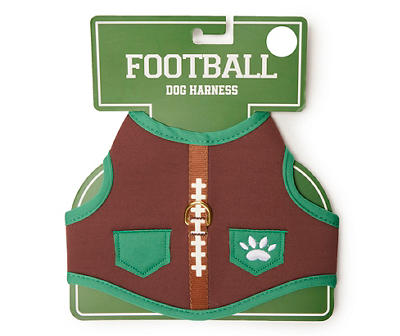 Pet Small/Medium Brown & Green Football Harness