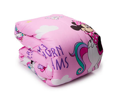 Pink Minnie Mouse Unicorn Twin Comforter