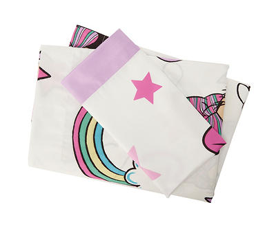 White & Purple Minnie Mouse Unicorn Twin 3-Piece Sheets Set