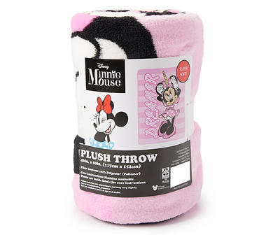 "Dreamer" Pink Minnie Mouse Fleece Throw, (46" x 60")