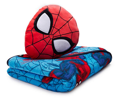 Blue & Red Spidey Nogginz Pillow & Fleece Blanket Set