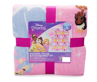 Pink Princess Nogginz Pillow & Fleece Blanket Set