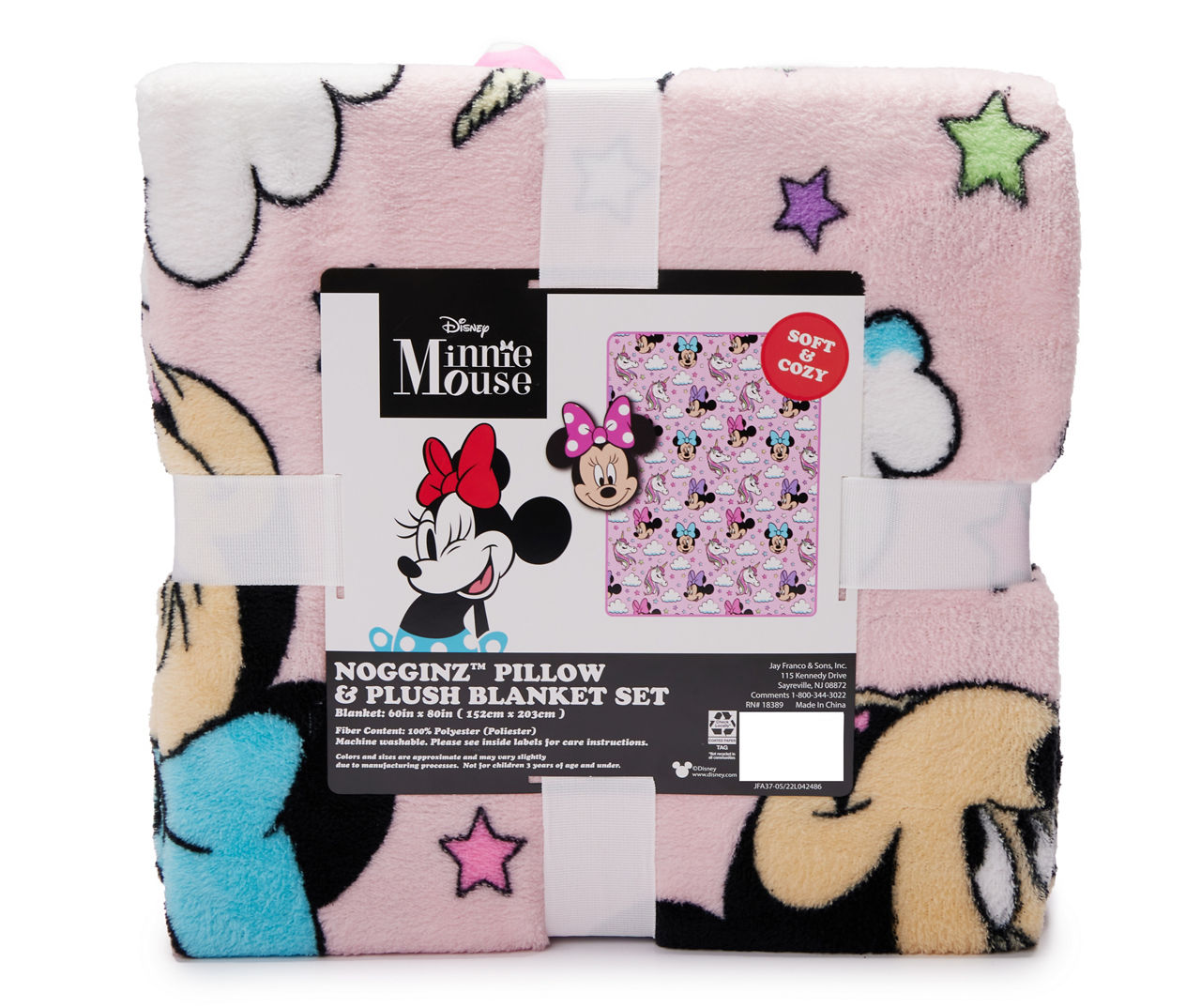 Disney Pink Princess Nogginz Pillow & Fleece Blanket Set