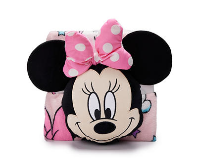 Pink Minnie Mouse Unicorn Nogginz Pillow & Fleece Blanket Set