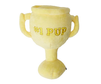 Yellow "#1 Pup" Trophy Plush Dog Toy