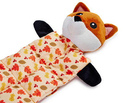 Fall Leaves Fox Squeaker Mat Dog Toy