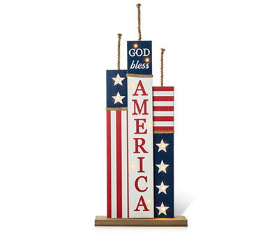 "God Bless America" Firecracker LED Decor