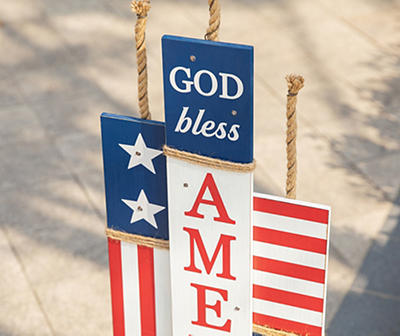 "God Bless America" Firecracker LED Decor