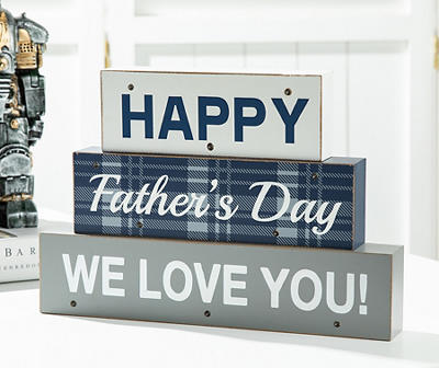 "Happy Father's Day" LED Stack Block Tabletop Decor