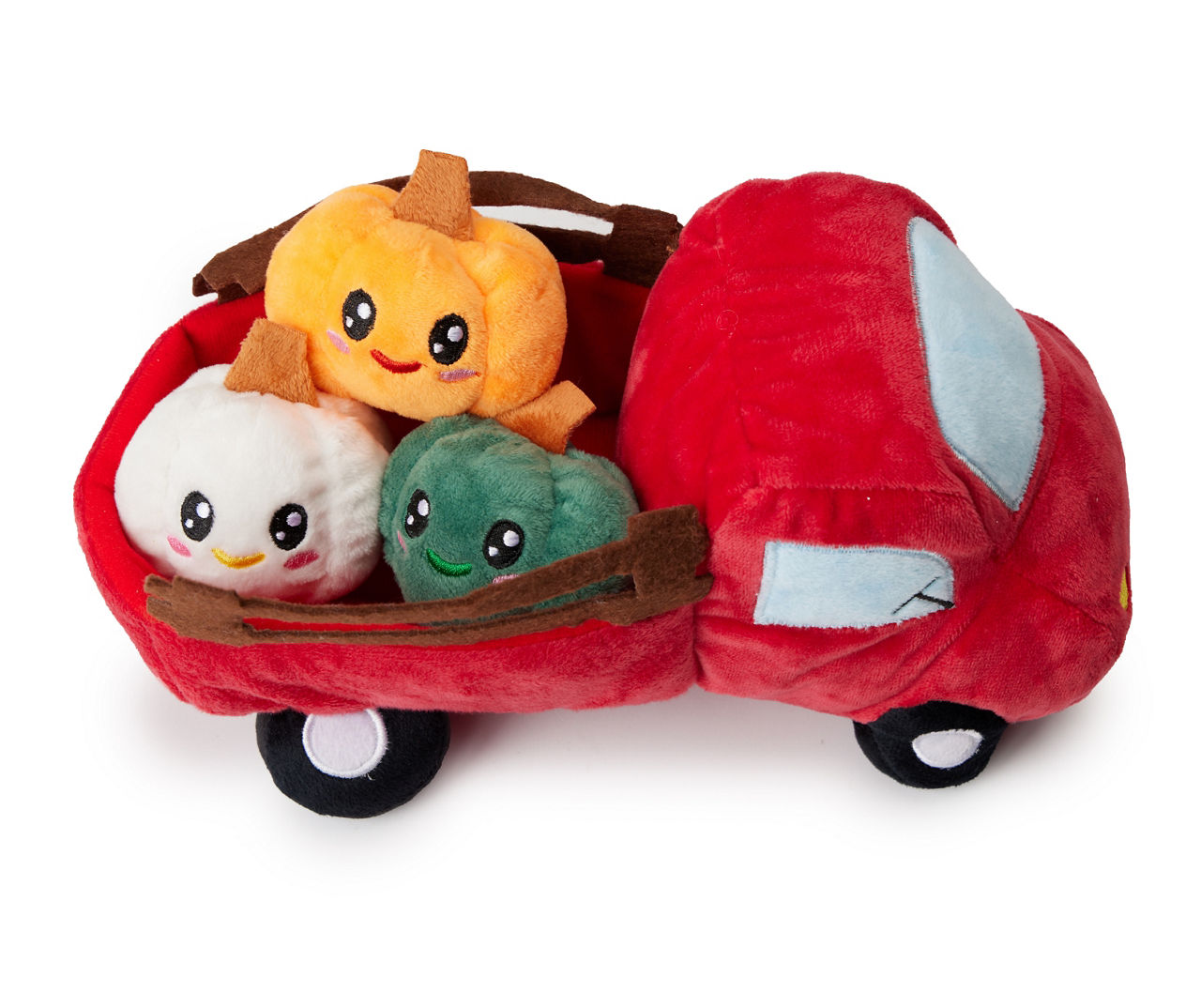 Red Truck Pumpkins Burrow Plush Dog Toy