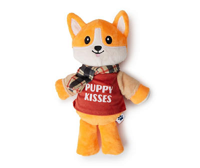 "Puppy Kisses" Corgi Plush Squeaker Dog Toy