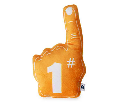 Orange "#1" Finger Plush Dog Toy