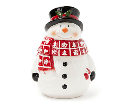 Snowman Ceramic Cookie Jar, (9.4")