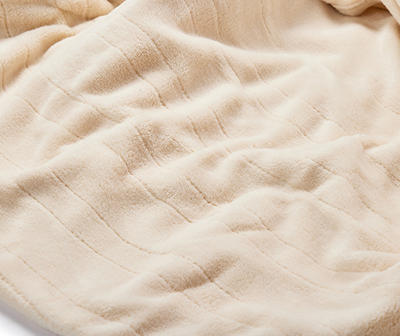 Cream Microplush Twin Electric Blanket