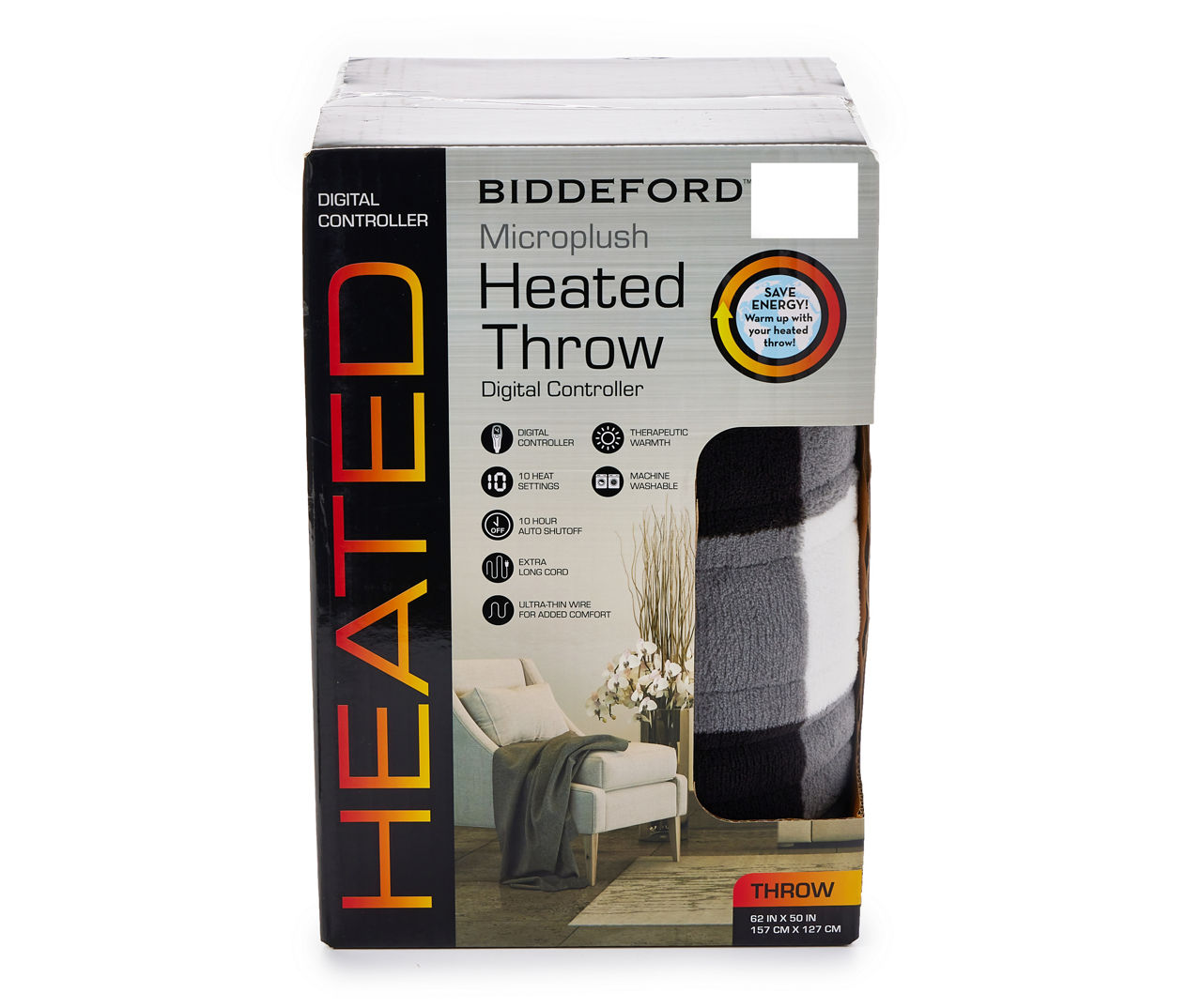 Biddeford heated microplush throw sale