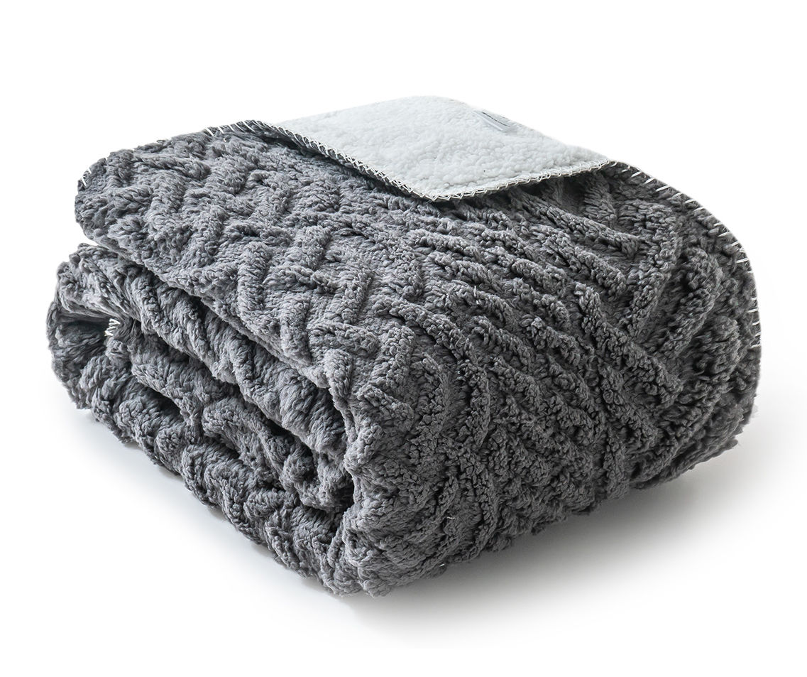 Sherpa chunky best sale knit blanket