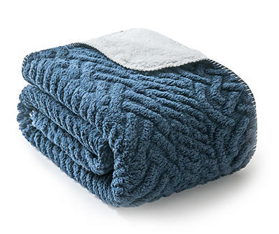 Broyhill Cable-Knit Texture Sherpa Throw, (50